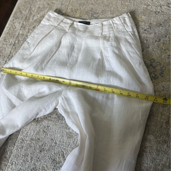 J. Crew White Linen Cripped Wide Leg Pants - Picture 10 of 13